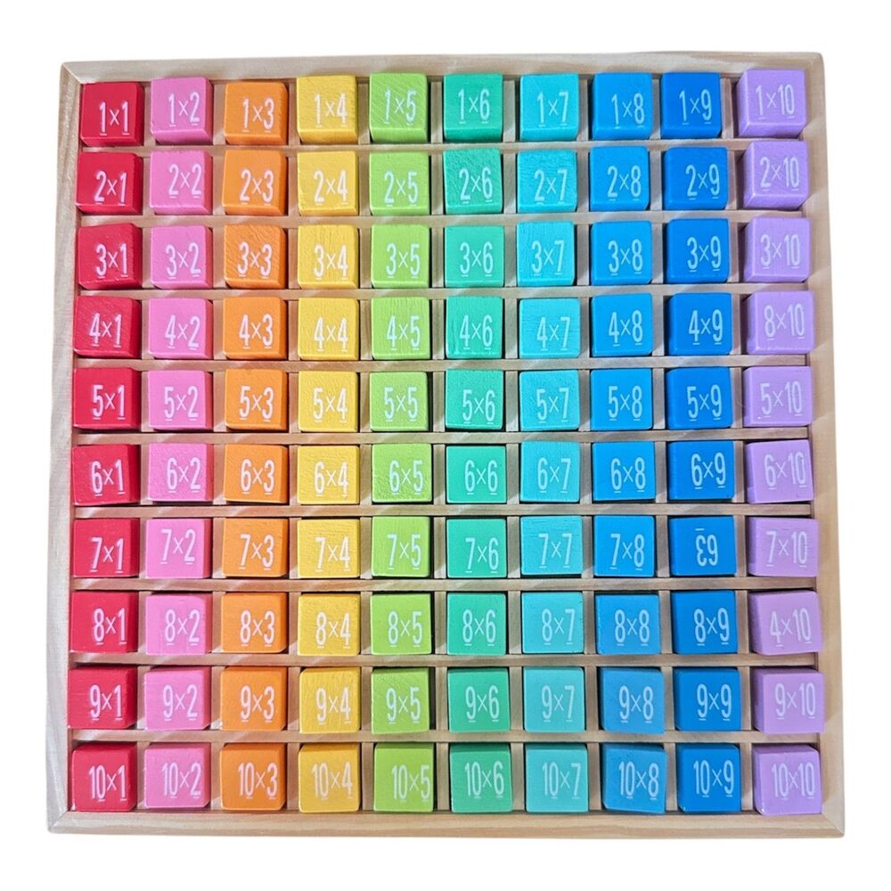 Wooden Montessori Multiplication Board Game Toy Educational Math Table